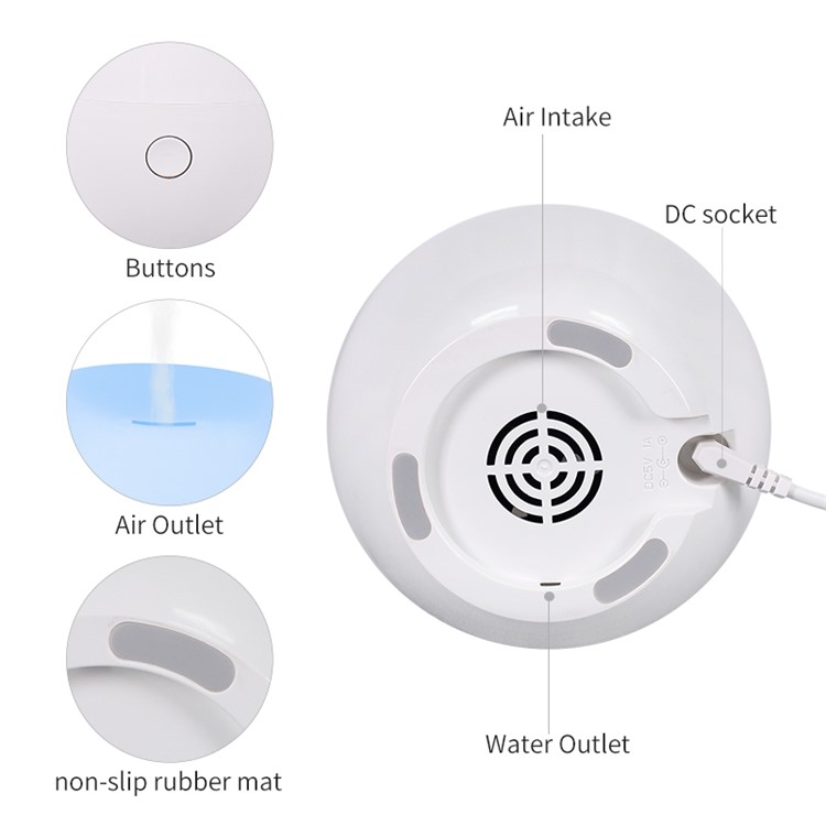 RY35A Aroma Diffuser 120ML USB Aroma Essential Oil Diffuser Air Humidifier Mist Maker 7 Colors Change LED Light for Office Home - White-4