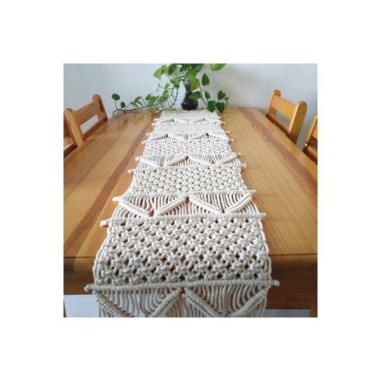Le Style INS Main Corde Coton Naturel Drapeau De Table Tissé, 30 * 200 * 1.5cm-10