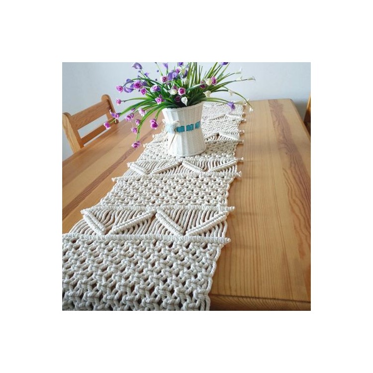 Le Style INS Main Corde Coton Naturel Drapeau De Table Tissé, 30 * 200 * 1.5cm-11