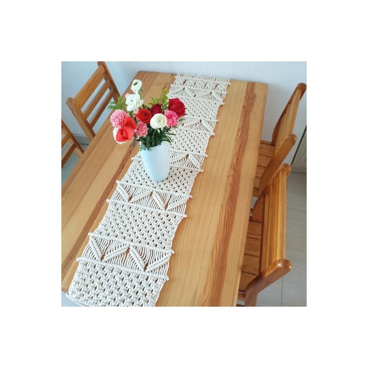 Le Style INS Main Corde Coton Naturel Drapeau De Table Tissé, 30 * 200 * 1.5cm-13