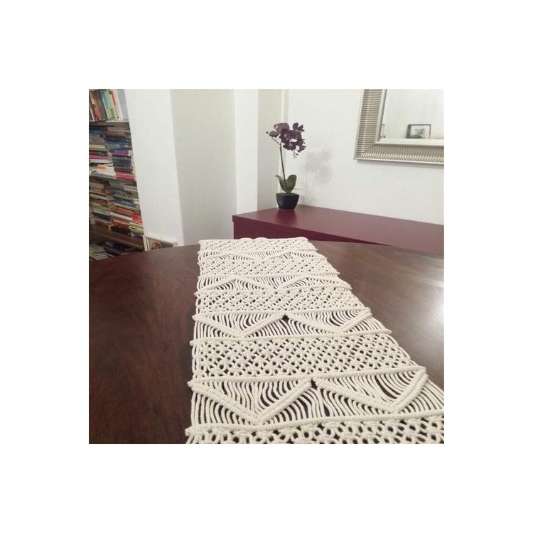Le Style INS Main Corde Coton Naturel Drapeau De Table Tissé, 30 * 200 * 1.5cm-6
