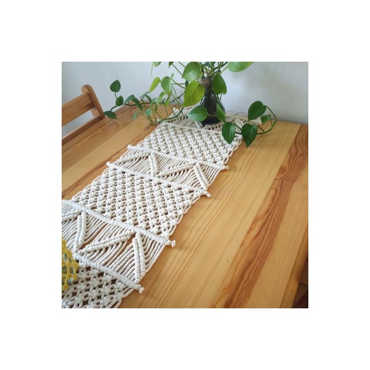 Le Style INS Main Corde Coton Naturel Drapeau De Table Tissé, 30 * 200 * 1.5cm-7