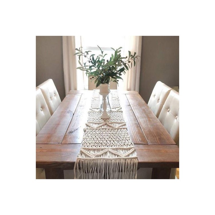 Le Style INS Main Corde Coton Naturel Drapeau De Table Tissé, 30 * 200 * 1.5cm-8