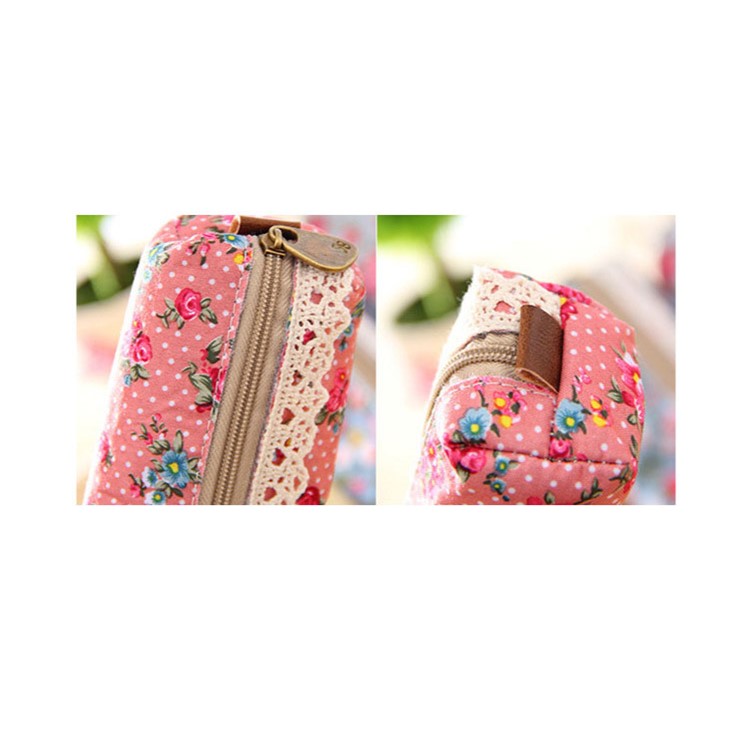 5Pcs/Set Garden Style Flowers Cotton Pencil Case Student Stationery Pouch-7
