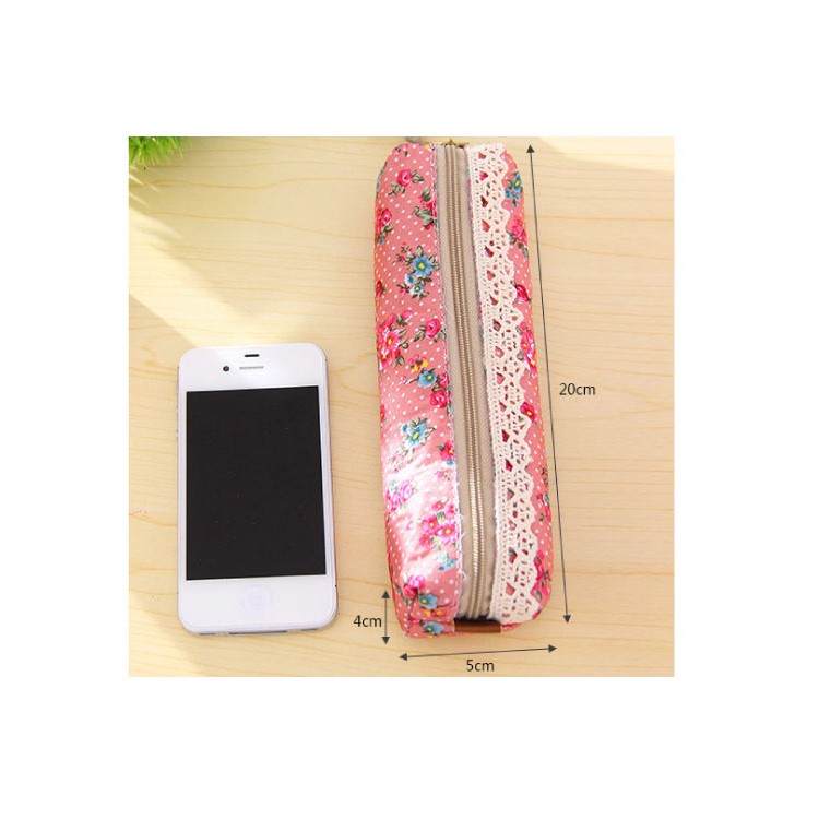 5Pcs/Set Garden Style Flowers Cotton Pencil Case Student Stationery Pouch-13