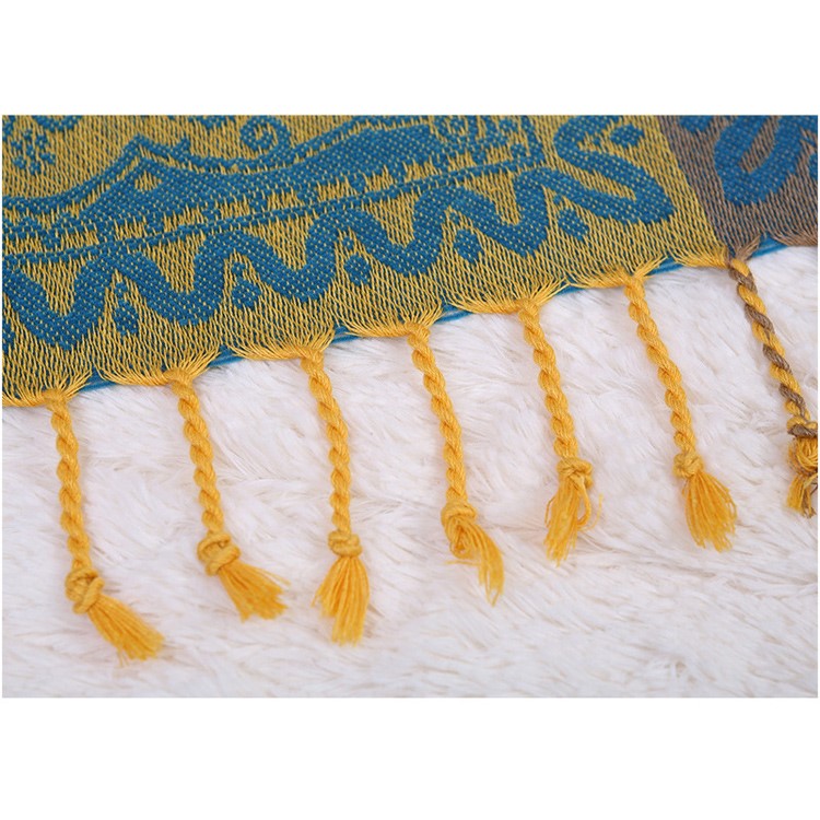 Chenille Sofa Slipcover Towel 220 x 260cm Chair Blanket - Tribal Flower Pattern-4