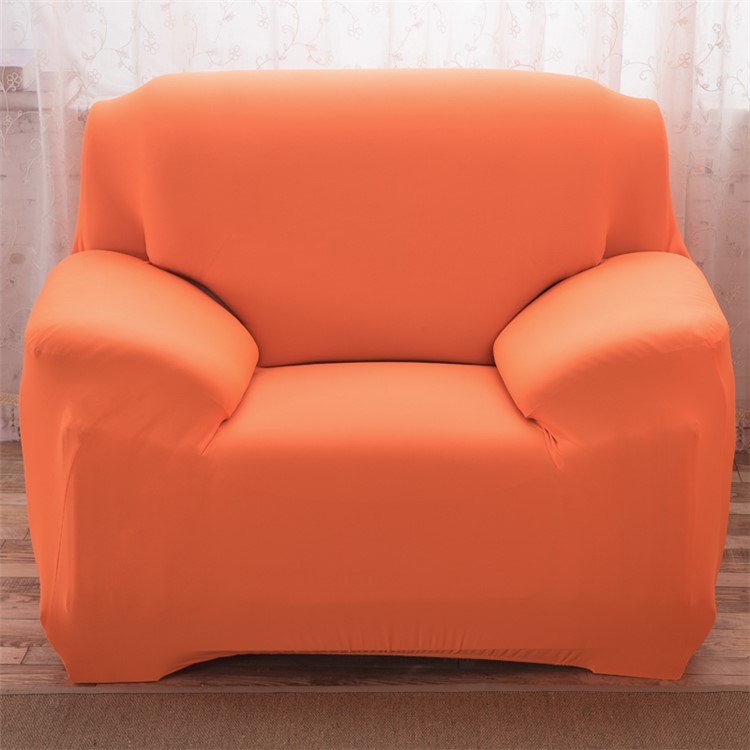 Purchased Universal Elastic Sofa Cover Solid Color Slipcover Single Seater Orange