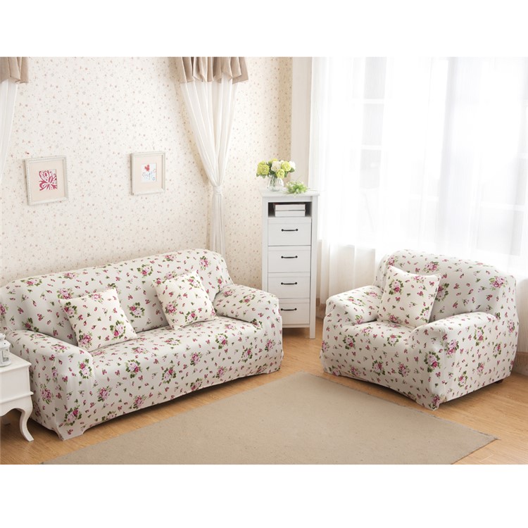 Purchased Loveseat Cover Fabric Stretch Sofa Slipcover 145 185cm Elegant Roses