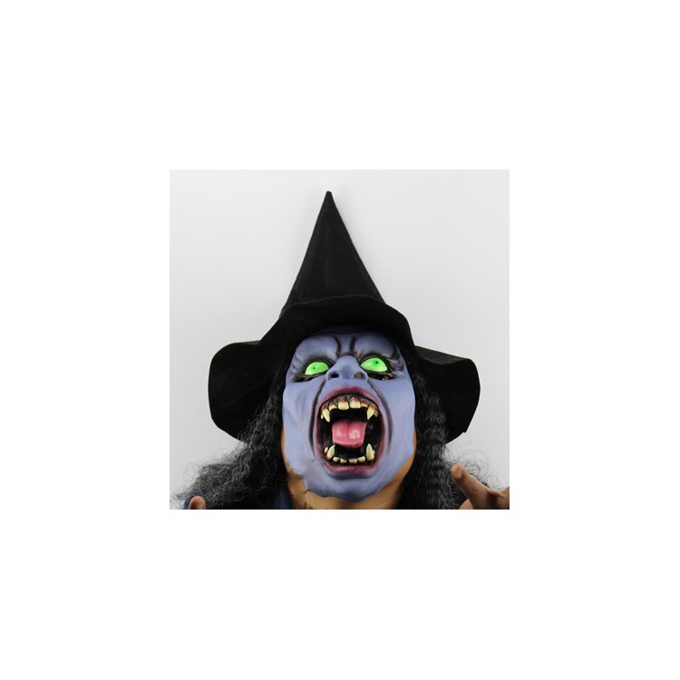 High Quality Tusk Scary Witch Halloween Face Mask with Wig Masquerade ...