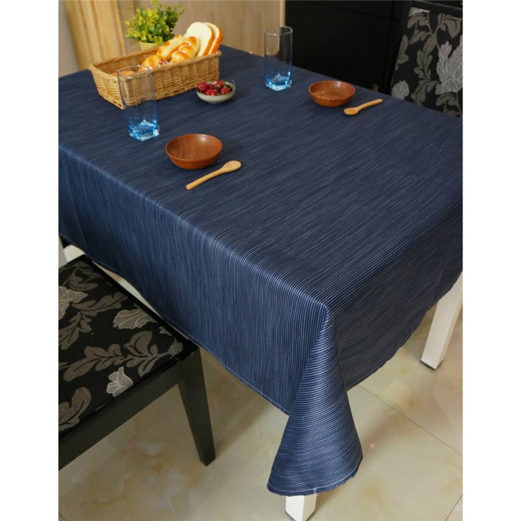 Practical Splash-proof Linen Tablecloth Dust-proof Table Cover, Size: 140 x 180cm - Dark Blue-1