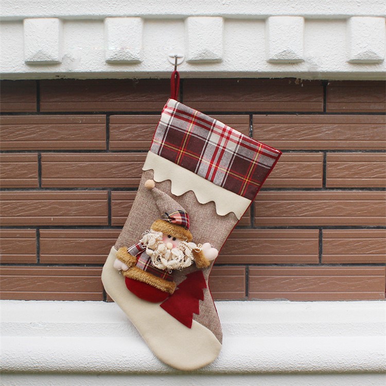 1-piece Christmas Stocking Sock Children Gift Candy Pocket Tree Hanging Decoration - Mr. Santa-1