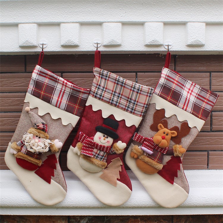 1-piece Christmas Stocking Sock Children Gift Candy Pocket Tree Hanging Decoration - Mr. Santa-1