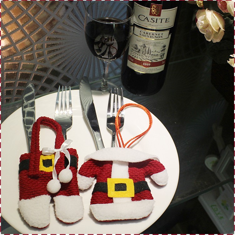 Christmas Kitchen Cutlery Pocket Bag Coat & Trouser Knife Fork Holder-1