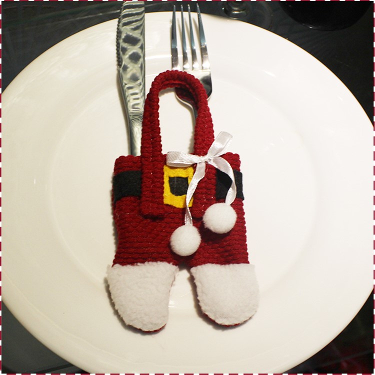 Christmas Kitchen Cutlery Pocket Bag Coat & Trouser Knife Fork Holder-1