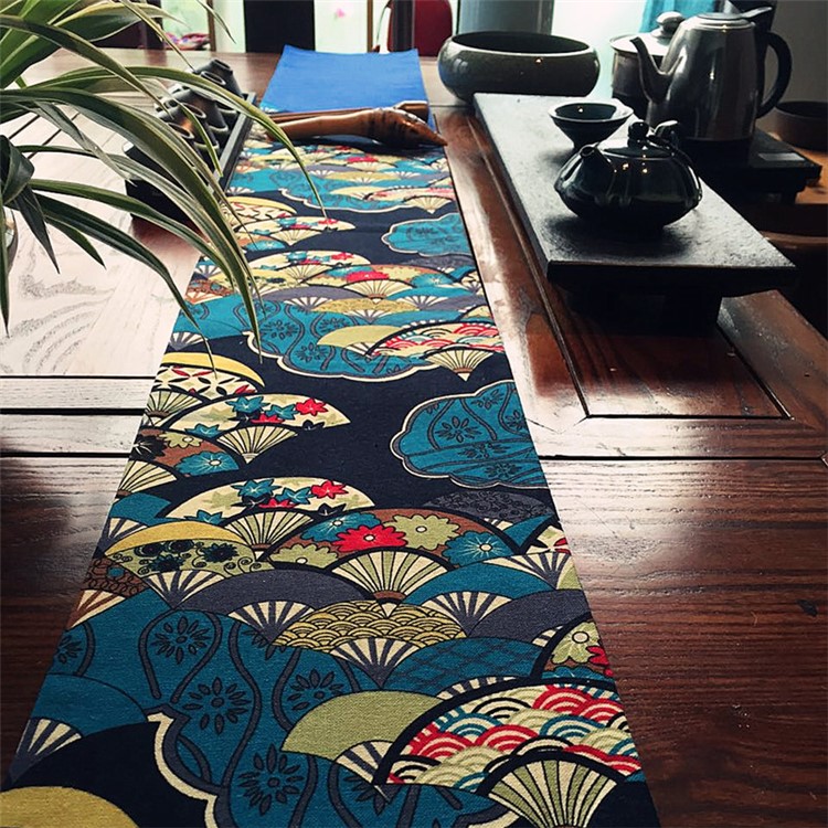 200 x 20cm Joint Japanese Art Style Cotton Linen Table Runner Cover Decoration Tablecloth-1