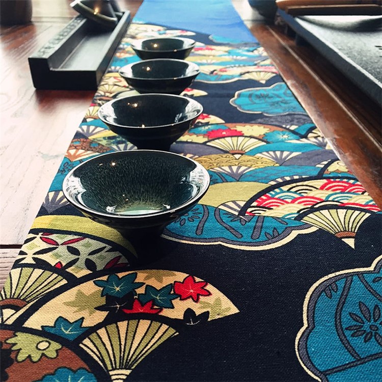 200 x 20cm Joint Japanese Art Style Cotton Linen Table Runner Cover Decoration Tablecloth-1