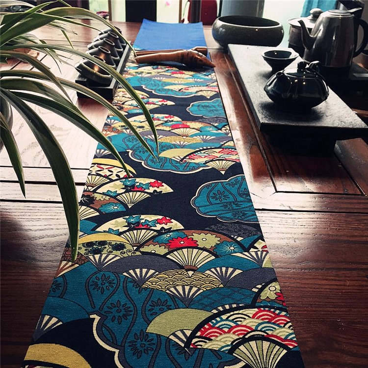 200 x 20cm Joint Japanese Art Style Cotton Linen Table Runner Cover Decoration Tablecloth-1