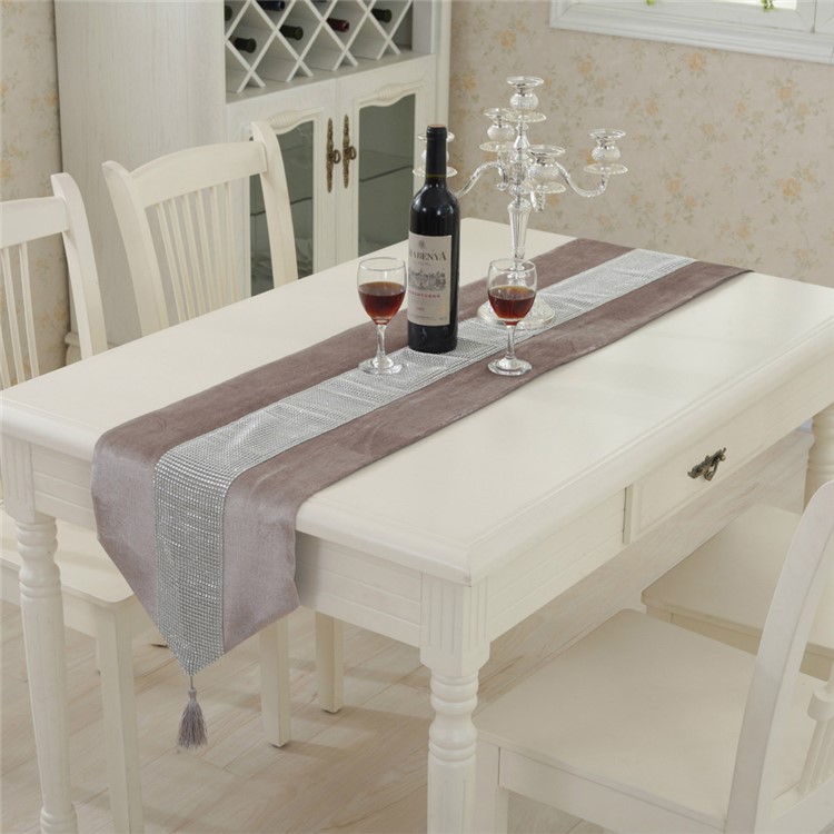 Western Modern Rhinestone Strap Decoration Table Runner Tapestry Western Modern Rhinestone Strap Decoration Table Runner Tapestry Size 32 X 250 Champagne