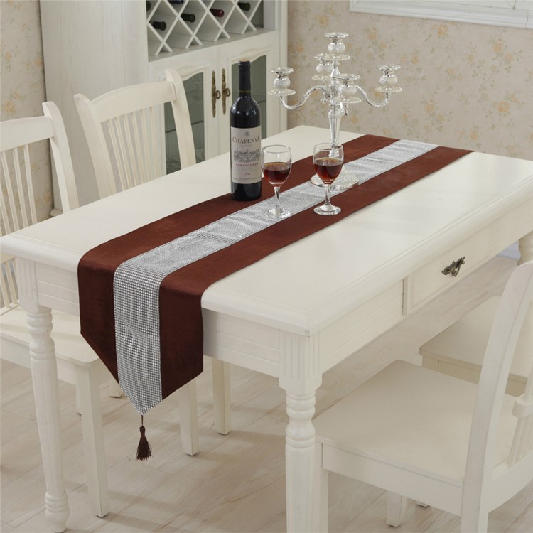 Western Modern Dinning Table Runner Tapestry With Diamante Strip And Western Modern Dinning Table Runner Tapestry With Diamante Strip And Tassels Size 32 X