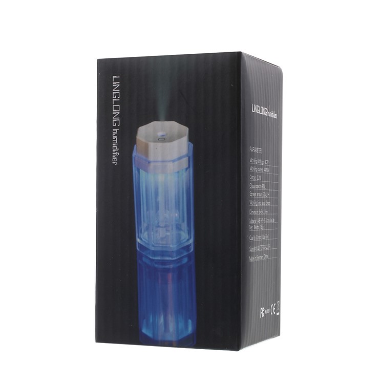 LINGLONG USB Mini Air Humidifier with Color-changing LED Night Light - White-13