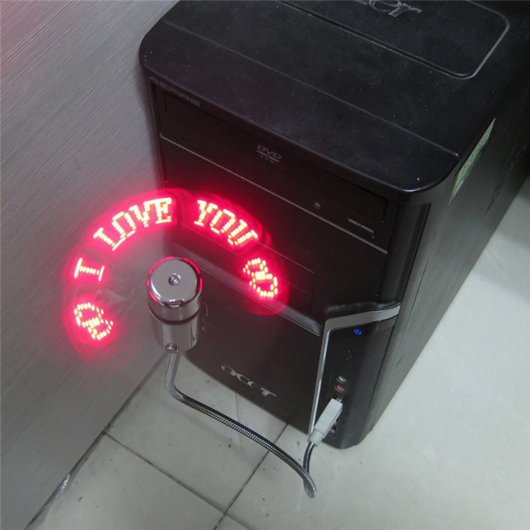 Electroplating Mini USB programable LED DIY Mensajes ventilador de refrigeración-12