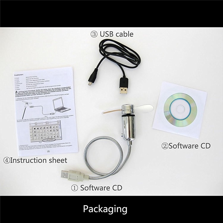 Electroplating Mini USB programable LED DIY Mensajes ventilador de refrigeración-9