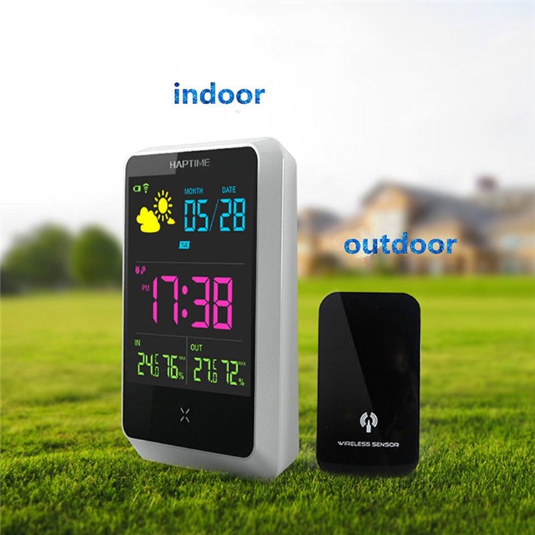 YGH-391 Wireless Digital Weather Forecast Clock Alarm, Indoor & Outdoor Temperature Humidity Display - US Plug-2