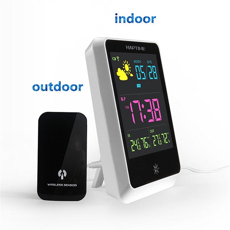 YGH-391 Wireless Digital Weather Forecast Clock Alarm, Indoor & Outdoor Temperature Humidity Display - US Plug-3