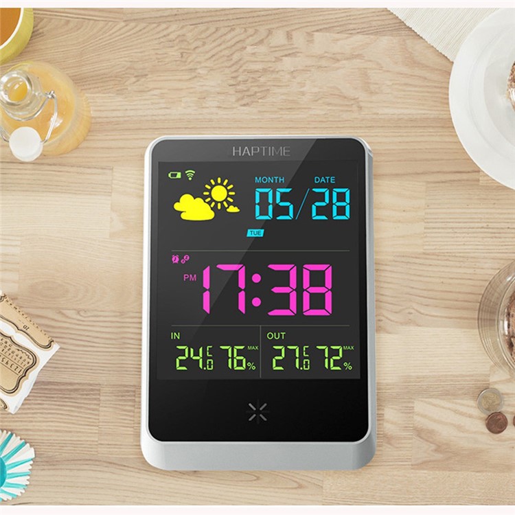 YGH-391 Wireless Digital Weather Forecast Clock Alarm, Indoor & Outdoor Temperature Humidity Display - US Plug-5