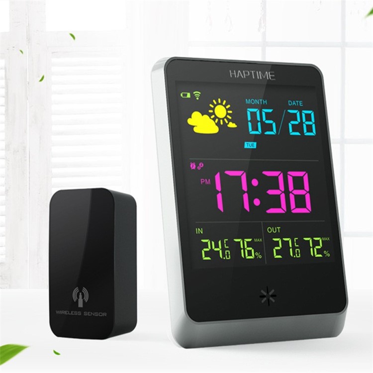 YGH-391 Wireless Digital Weather Forecast Clock Alarm, Indoor & Outdoor Temperature Humidity Display - US Plug-9