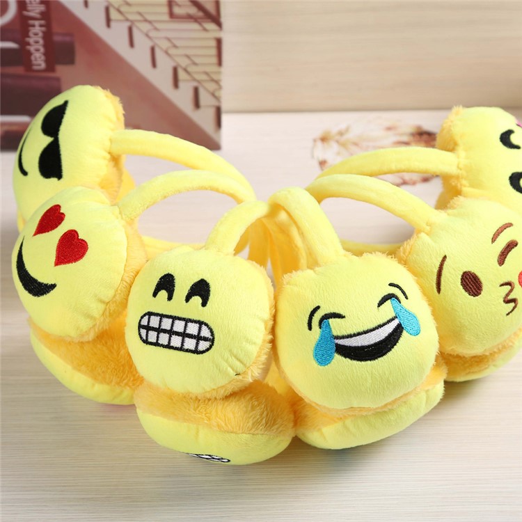 6 Pieces Lovely Emoji Warm Plush Earmuffs Ear Warmer-1