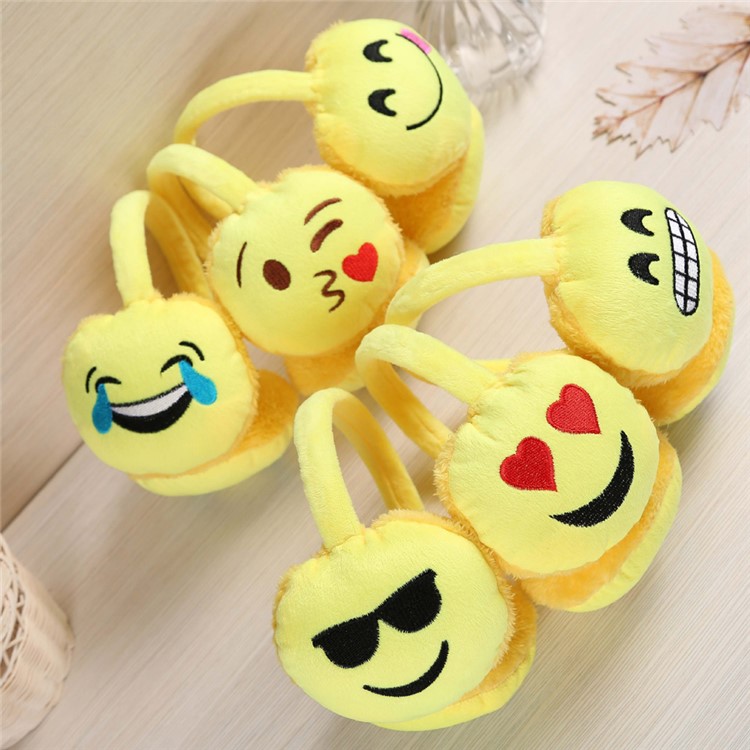6 Pieces Lovely Emoji Warm Plush Earmuffs Ear Warmer-2