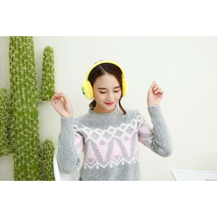 6 Pieces Lovely Emoji Warm Plush Earmuffs Ear Warmer-4