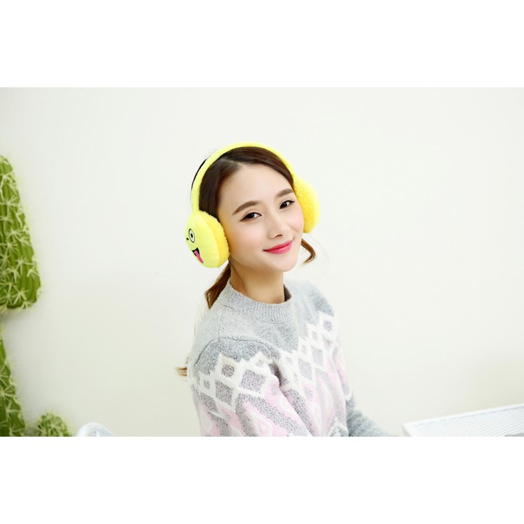6 Pieces Lovely Emoji Warm Plush Earmuffs Ear Warmer-5