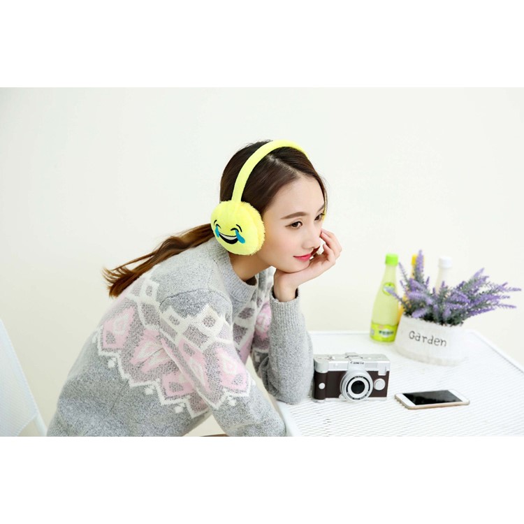 6 Pieces Lovely Emoji Warm Plush Earmuffs Ear Warmer-8