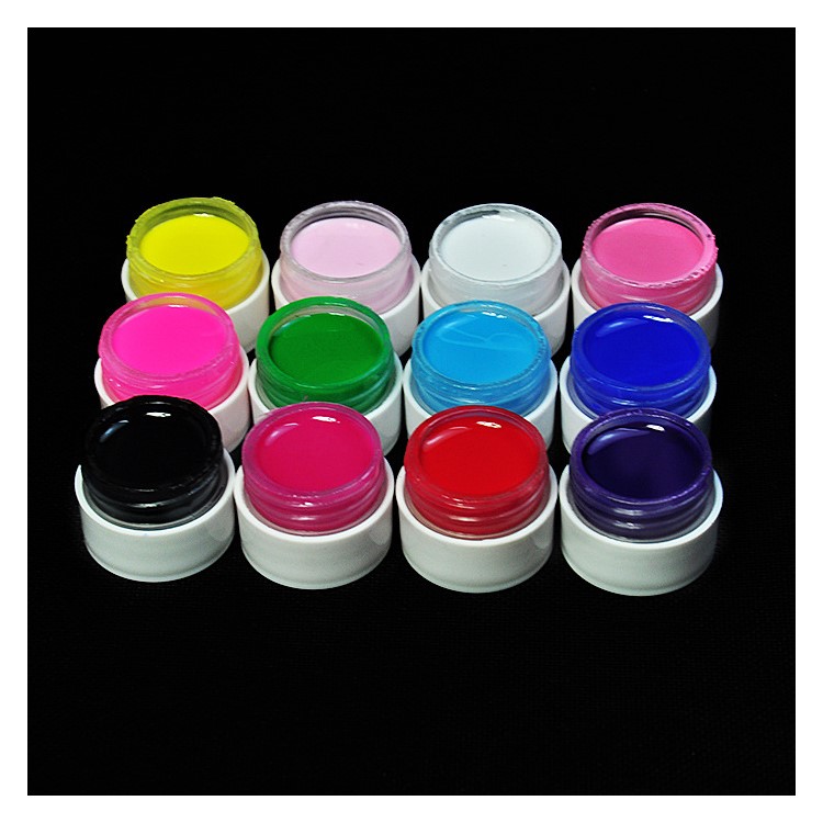 Portable 12 Colors UV Gel Beginners Practice DIY Nail Art Tools Full Set-2