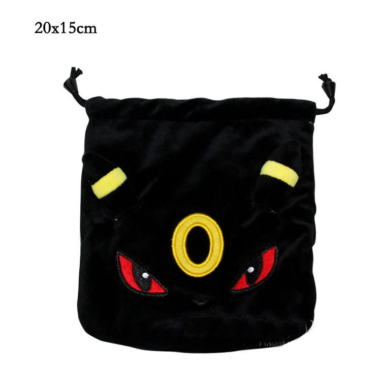 Pokemon Go Drawstring Plush Pouch Bag 20x15cm - Umbreon-1