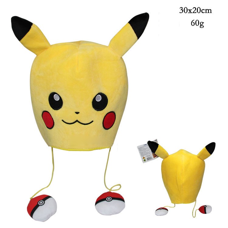 Pokemon Go Pikachu Pokeball Warm Plush Headwear Beanie Hat-1