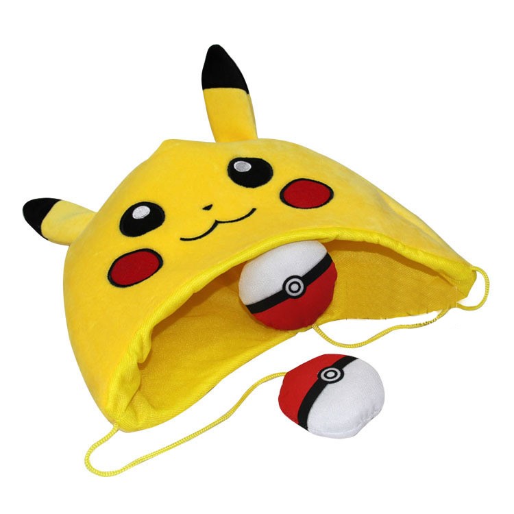 Pokemon Go Pikachu Pokeball Warm Plush Headwear Beanie Hat-3