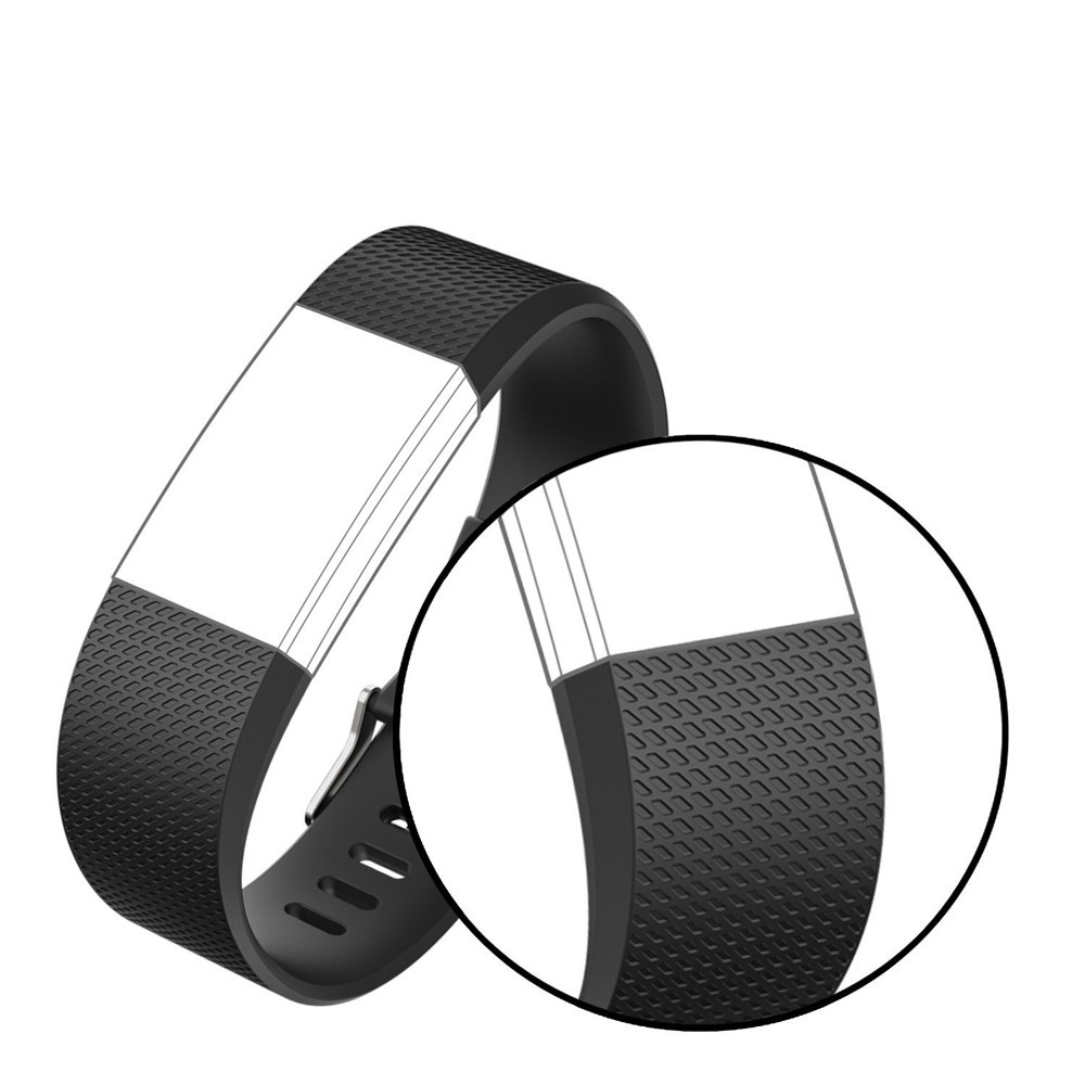 Weiches Silikon Armband Ersatz Für Fitbit Ladung 2 - Schwarz-2