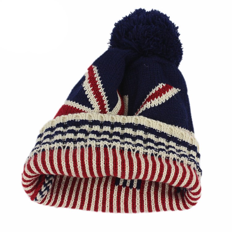 3-piece Set UK Flag Pattern Winter Knitting Hat + Scarf + Mittens for Kids-TV...