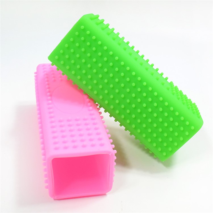 Silicone Pets Shedding Hair Remover Brush Grooming Tool for Puppy Dogs Cats - Pink-2
