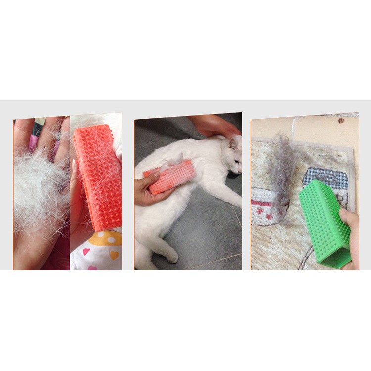 Silicone Pets Shedding Hair Remover Grooming Tool Roller for Puppy Dogs Cats - Orange-5