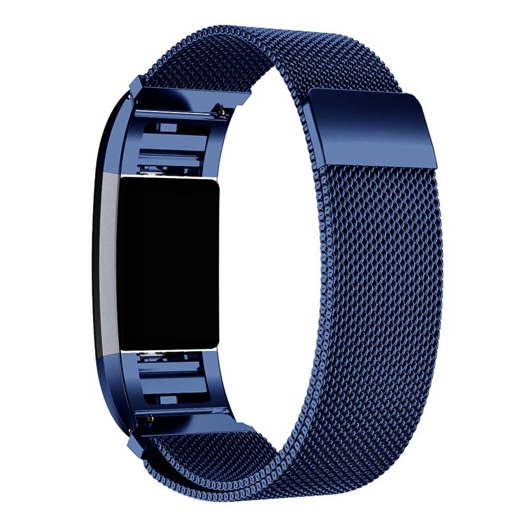 Milanese Stainless Steel Watch Strap with Magnetic Buckle for Fitbit Charge 2 - Blue-1