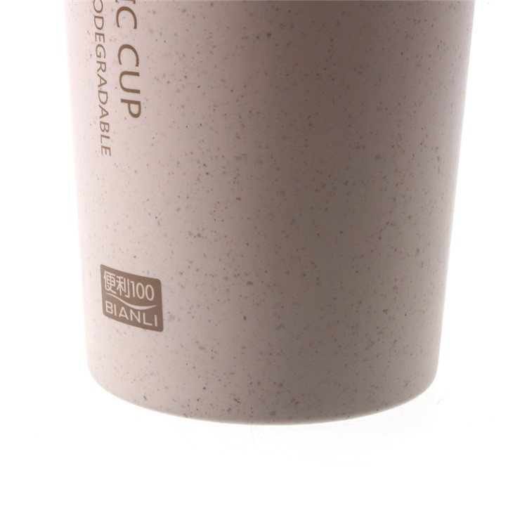 2241J 400ML Straw Wheat Double Wall Coffee Water Cup Biodegradable - Pink-5