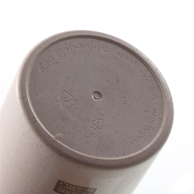 2241J 400ML Straw Wheat Double Wall Coffee Water Cup Biodegradable - Pink-8