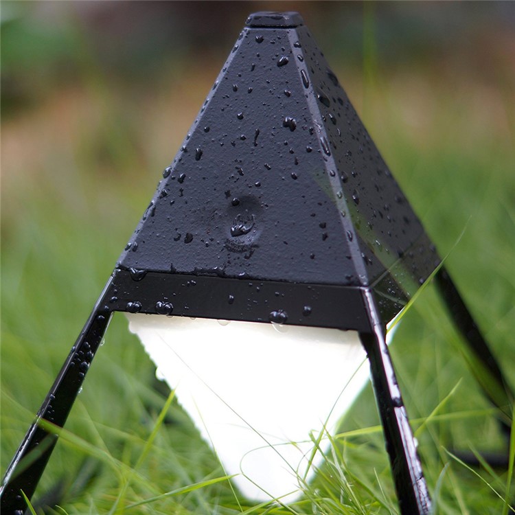 Pyramid Shape Modern LED Table Lamp Home Desk Bedside Night Light - Black-TVC-Mall.com