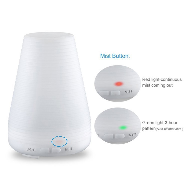 100ml Ultrasonic Essential Oil Diffuser Air Humidifier with 7-color Changing LED Light - White / US Plug-13