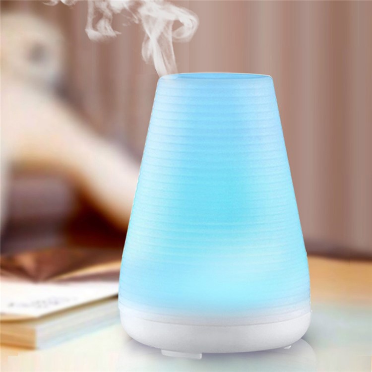 100ml Ultrasonic Essential Oil Diffuser Air Humidifier with 7-color Changing LED Light - White / US Plug-2
