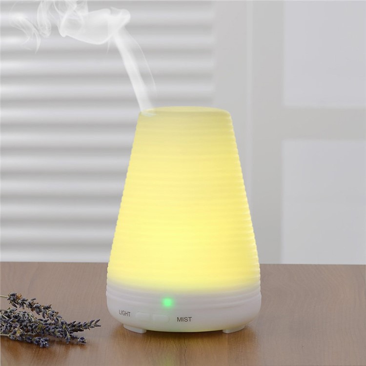 100ml Ultrasonic Essential Oil Diffuser Air Humidifier with 7-color Changing LED Light - White / US Plug-3